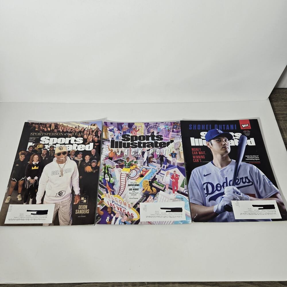 Lot Of 3 Sports Illustrated Mags~Shoei Ohtani~'24 Superbowl~Dion Sanders 2023/24